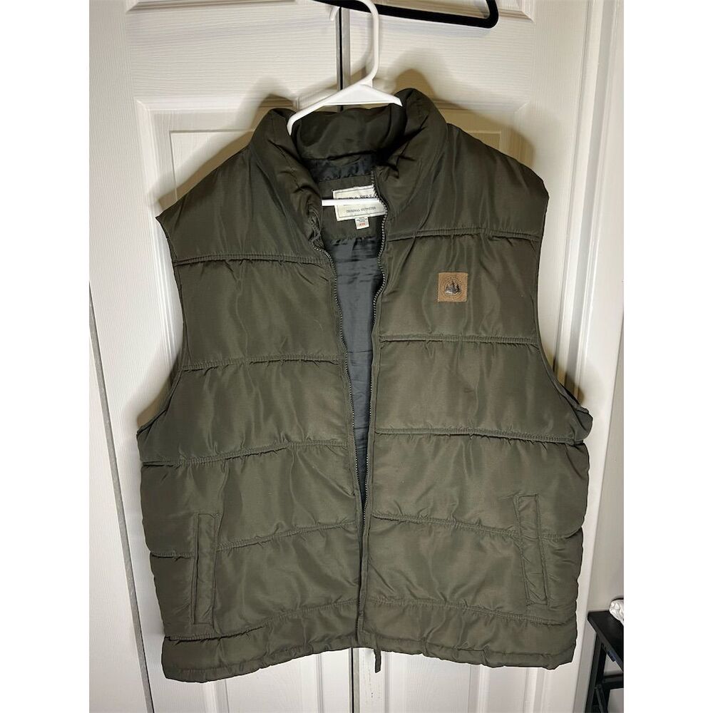 Field & Stream Men's Green Puffer Vest 2XL Fleece Lined Casual